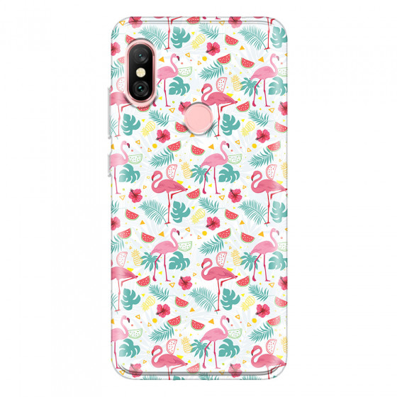 XIAOMI - Redmi Note 6 Pro - Soft Clear Case - Tropical Flamingo II