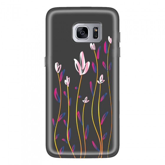 SAMSUNG - Galaxy S7 Edge - Soft Clear Case - Pink Tulips