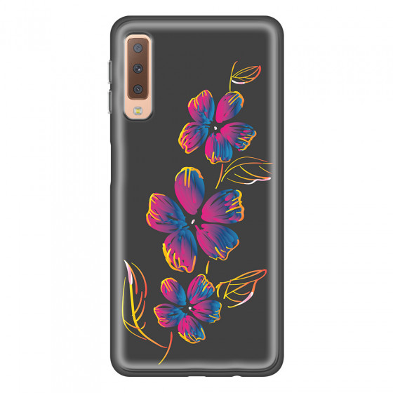 SAMSUNG - Galaxy A7 2018 - Soft Clear Case - Spring Flowers In The Dark