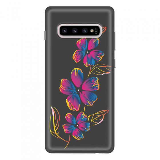 SAMSUNG - Galaxy S10 - Soft Clear Case - Spring Flowers In The Dark