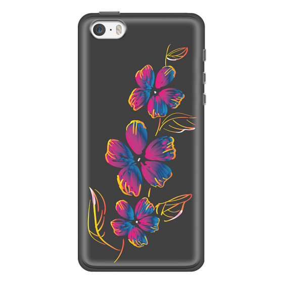 APPLE - iPhone 5S - Soft Clear Case - Spring Flowers In The Dark