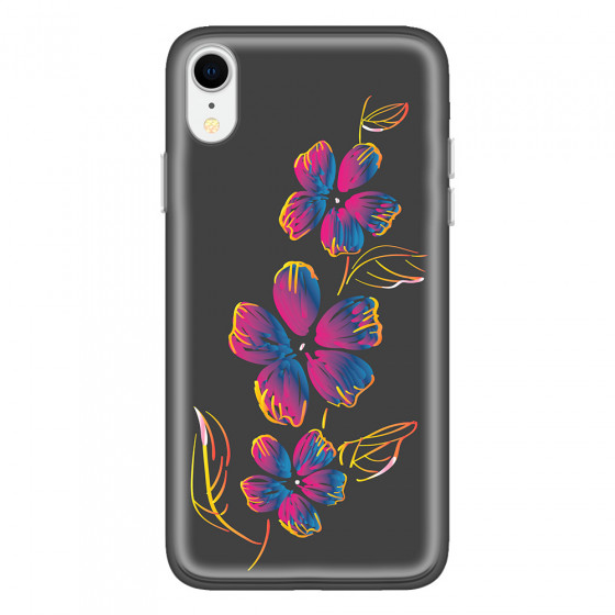 APPLE - iPhone XR - Soft Clear Case - Spring Flowers In The Dark