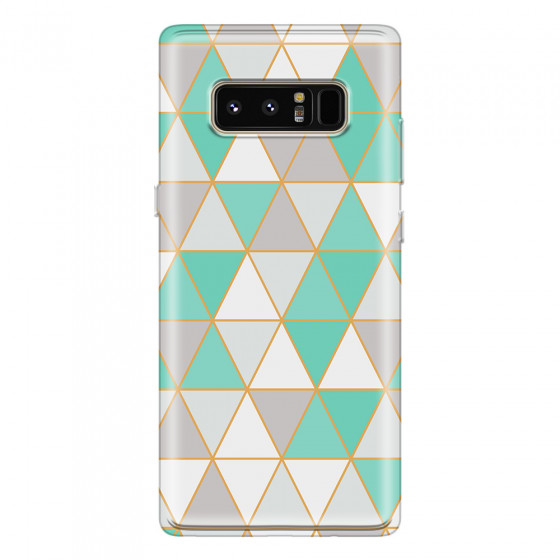 SAMSUNG - Galaxy Note 8 - Soft Clear Case - Green Triangle Pattern