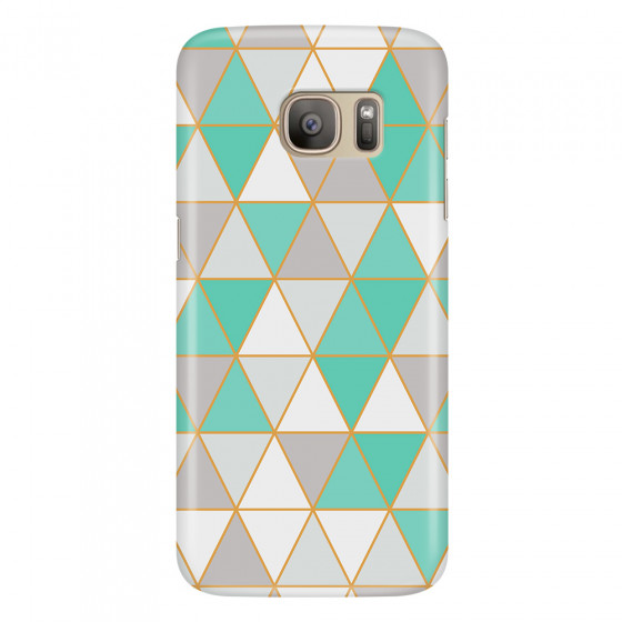 SAMSUNG - Galaxy S7 - 3D Snap Case - Green Triangle Pattern
