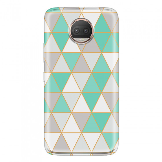 MOTOROLA by LENOVO - Moto G5s Plus - Soft Clear Case - Green Triangle Pattern