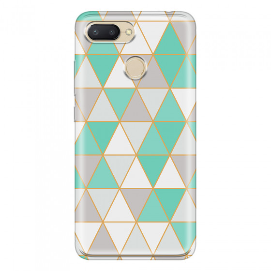 XIAOMI - Redmi 6 - Soft Clear Case - Green Triangle Pattern