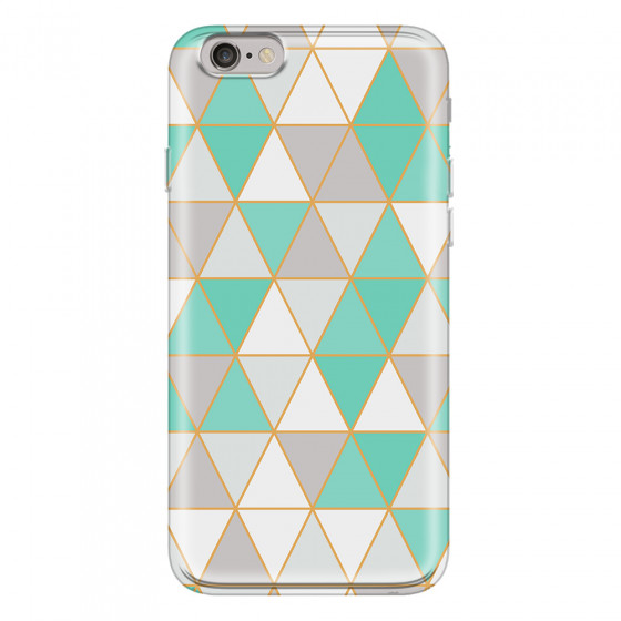 APPLE - iPhone 6S Plus - Soft Clear Case - Green Triangle Pattern