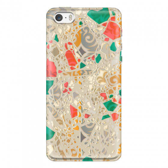 APPLE - iPhone 5S - Soft Clear Case - Terrazzo Design Gold