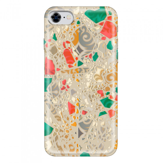 APPLE - iPhone 8 - Soft Clear Case - Terrazzo Design Gold