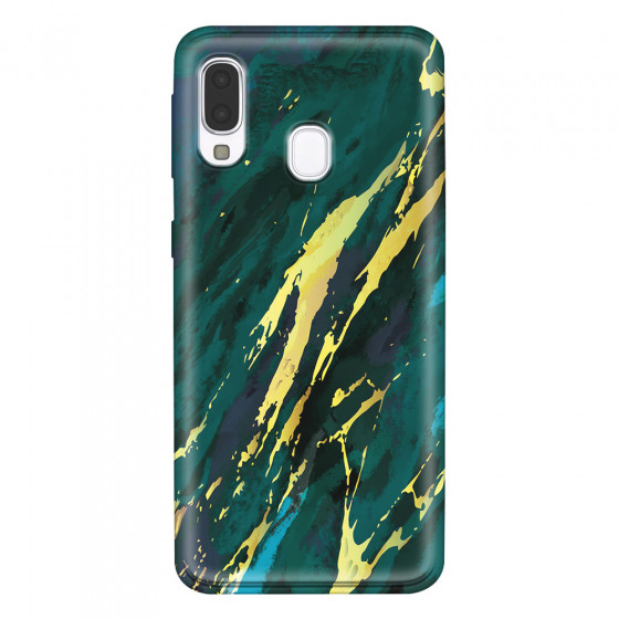 SAMSUNG - Galaxy A40 - Soft Clear Case - Marble Emerald Green