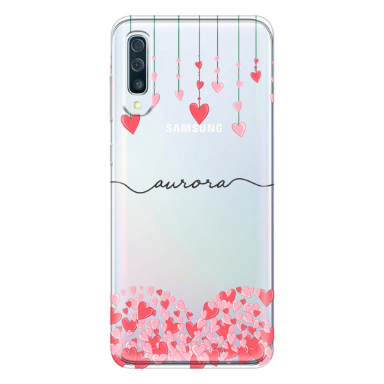 SAMSUNG - Galaxy A70 - Soft Clear Case - Love Hearts Strings