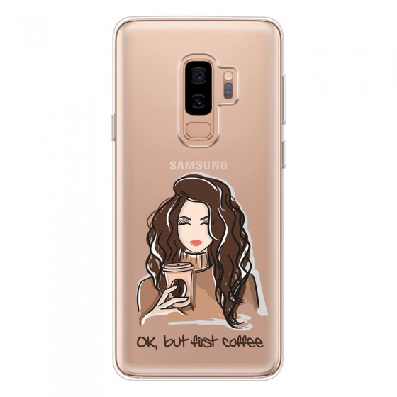 SAMSUNG - Galaxy S9 Plus - Soft Clear Case - But First Coffee