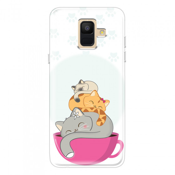 SAMSUNG - Galaxy A6 - Soft Clear Case - Sleep Tight Kitty