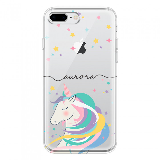 APPLE - iPhone 8 Plus - Soft Clear Case - Clear Unicorn Handwritten