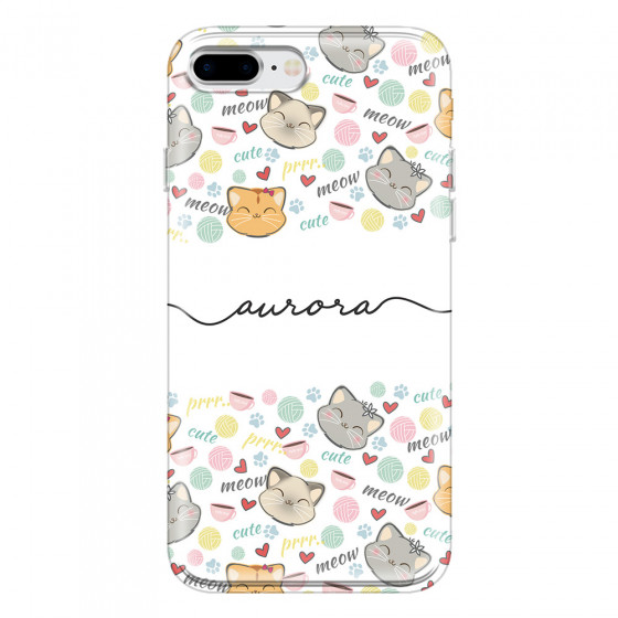APPLE - iPhone 8 Plus - Soft Clear Case - Cute Kitten Pattern