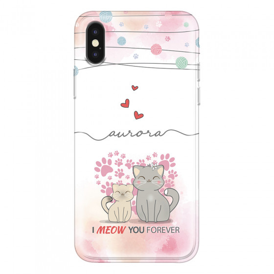 APPLE - iPhone XS - Soft Clear Case - I Meow You Forever