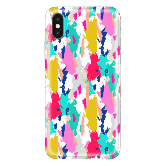 APPLE - iPhone XS - Soft Clear Case - Paint Strokes