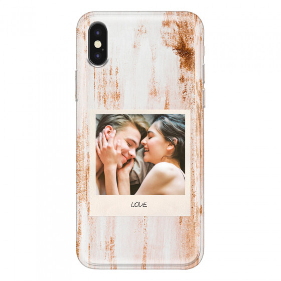 APPLE - iPhone XS - Soft Clear Case - Wooden Polaroid