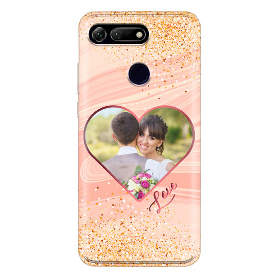 HONOR - Honor View 20 - Soft Clear Case - Glitter Love Heart Photo