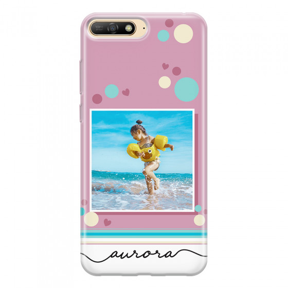 HUAWEI - Y6 2018 - Soft Clear Case - Cute Dots Photo Case