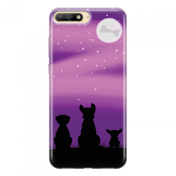 HUAWEI - Y6 2018 - Soft Clear Case - Dog's Desire Violet Sky