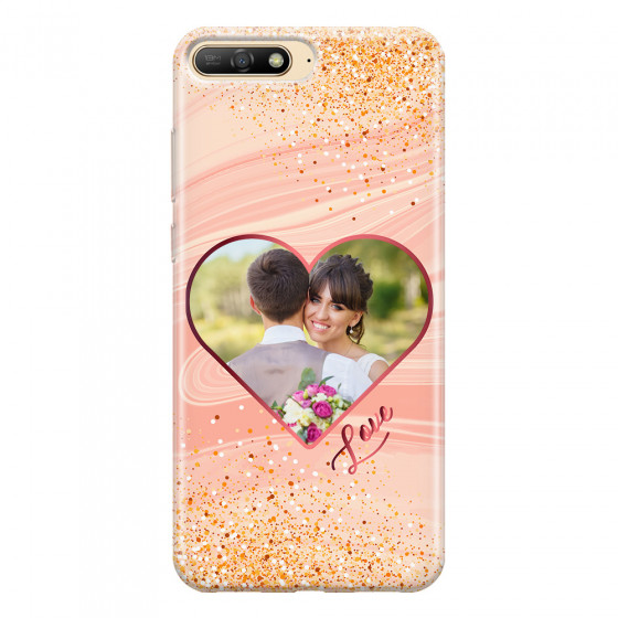 HUAWEI - Y6 2018 - Soft Clear Case - Glitter Love Heart Photo