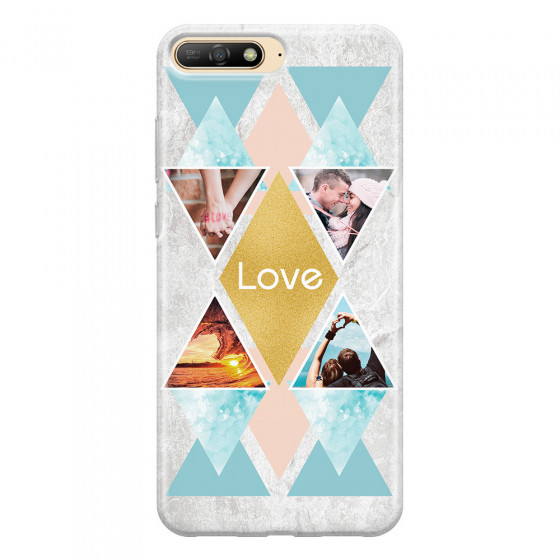 HUAWEI - Y6 2018 - Soft Clear Case - Triangle Love Photo