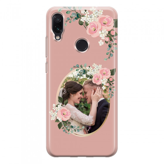 XIAOMI - Redmi Note 7/7 Pro - Soft Clear Case - Pink Floral Mirror Photo