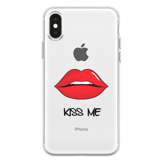 APPLE - iPhone X - Soft Clear Case - Kiss Me