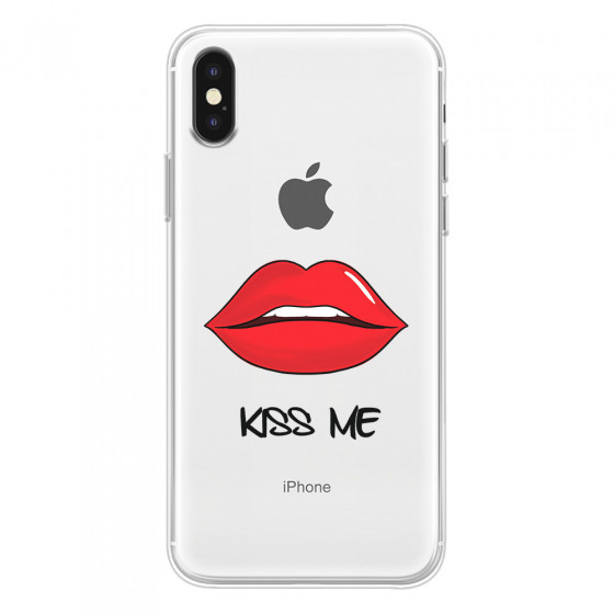APPLE - iPhone XS Max - Soft Clear Case - Kiss Me