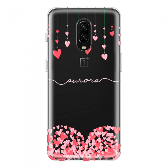 ONEPLUS - OnePlus 6T - Soft Clear Case - Light Love Hearts Strings