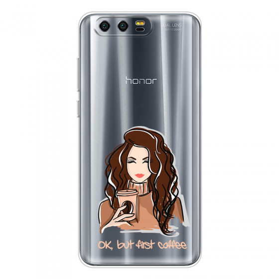 HONOR - Honor 9 - Soft Clear Case - But First Coffee Light