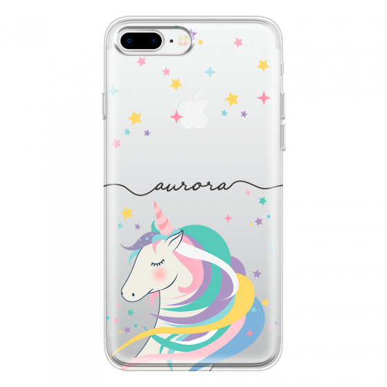 APPLE - iPhone 7 Plus - Soft Clear Case - Clear Unicorn Handwritten
