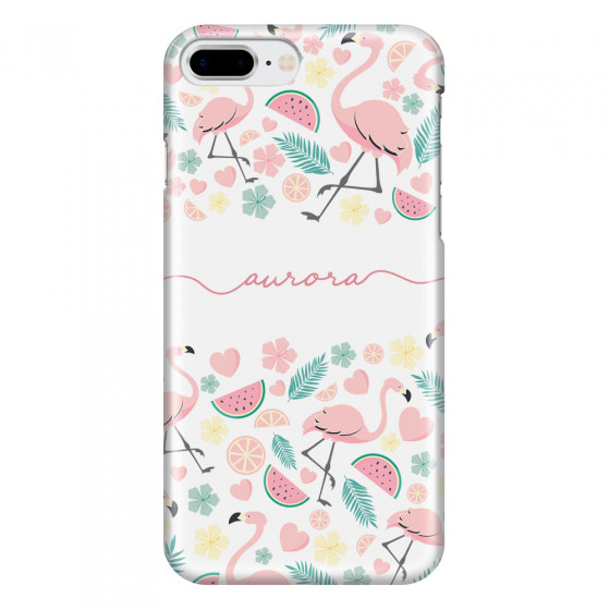 APPLE - iPhone 7 Plus - 3D Snap Case - Clear Flamingo Handwritten