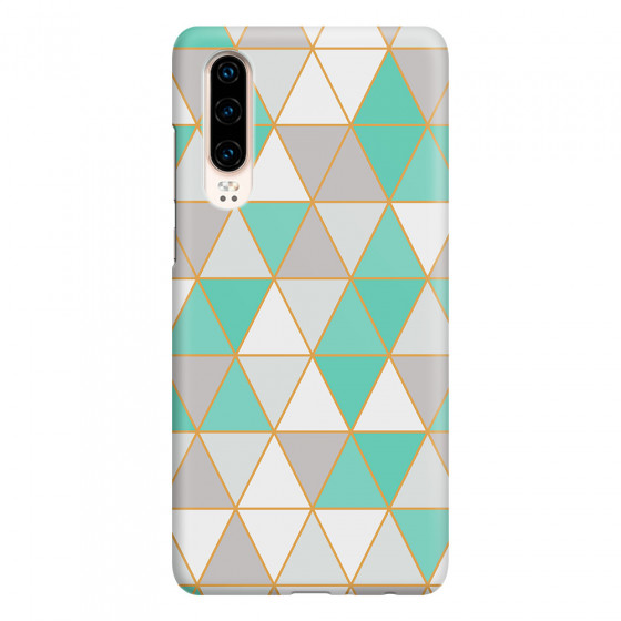HUAWEI - P30 - 3D Snap Case - Green Triangle Pattern