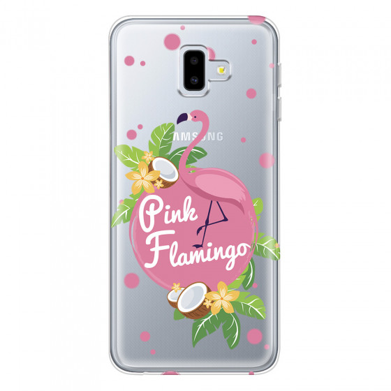 SAMSUNG - Galaxy J6 Plus - Soft Clear Case - Pink Flamingo