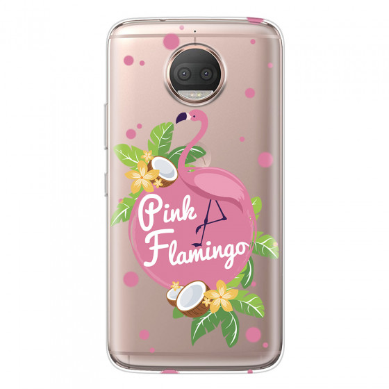 MOTOROLA by LENOVO - Moto G5s Plus - Soft Clear Case - Pink Flamingo