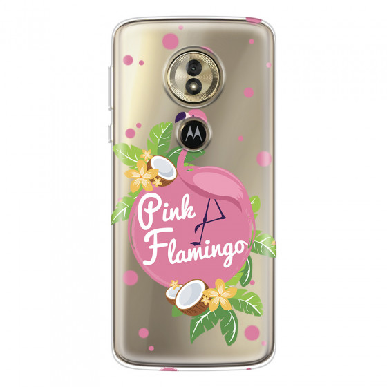 MOTOROLA by LENOVO - Moto G6 Play - Soft Clear Case - Pink Flamingo
