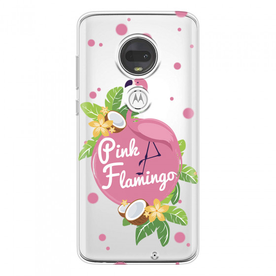 MOTOROLA by LENOVO - Moto G7 - Soft Clear Case - Pink Flamingo