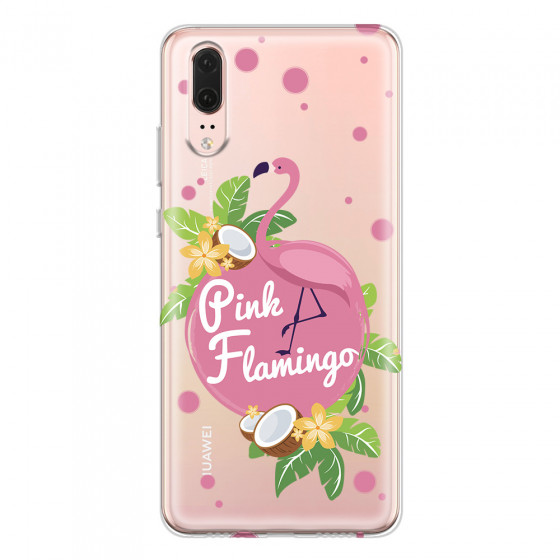 HUAWEI - P20 - Soft Clear Case - Pink Flamingo