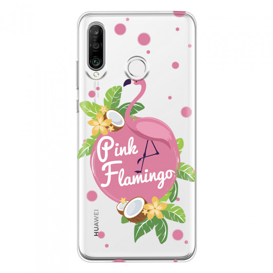HUAWEI - P30 Lite - Soft Clear Case - Pink Flamingo