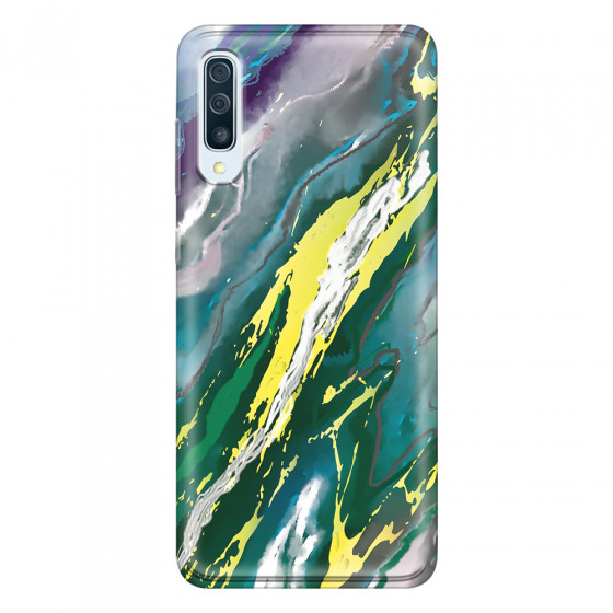 SAMSUNG - Galaxy A50 - Soft Clear Case - Marble Rainforest Green