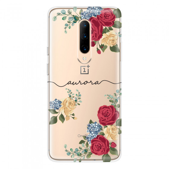 ONEPLUS - OnePlus 7 Pro - Soft Clear Case - Red Floral Handwritten