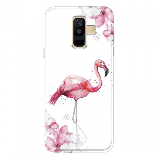 SAMSUNG - Galaxy A6 Plus - Soft Clear Case - Pink Tropes