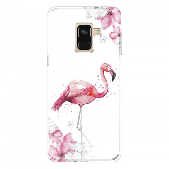 SAMSUNG - Galaxy A8 - Soft Clear Case - Pink Tropes
