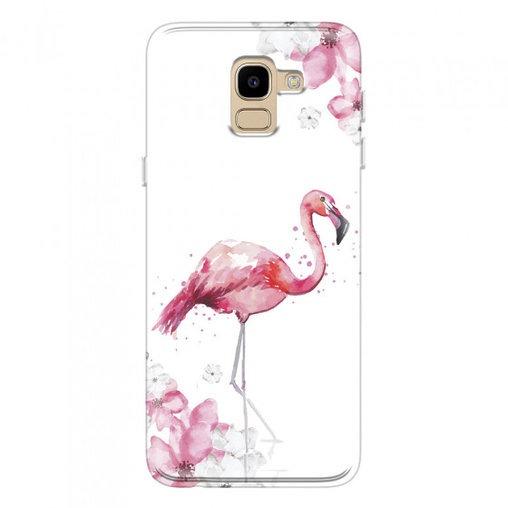SAMSUNG - Galaxy J6 - Soft Clear Case - Pink Tropes