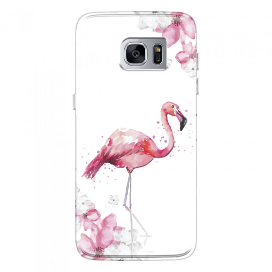 SAMSUNG - Galaxy S7 Edge - Soft Clear Case - Pink Tropes