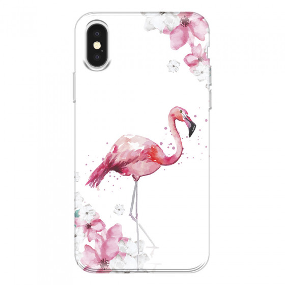 APPLE - iPhone X - Soft Clear Case - Pink Tropes