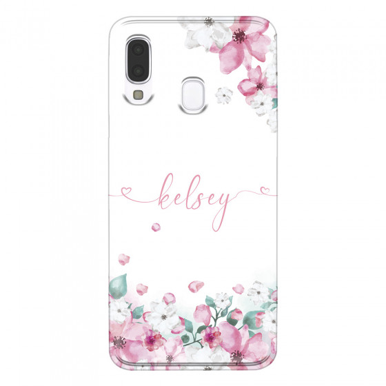 SAMSUNG - Galaxy A40 - Soft Clear Case - Watercolor Flowers Handwritten