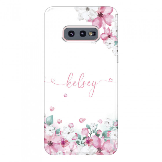 SAMSUNG - Galaxy S10e - Soft Clear Case - Watercolor Flowers Handwritten